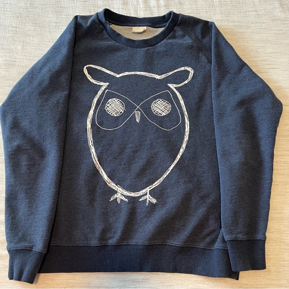 Knowledge Cotton Men’s XL Navy Sweater Owl